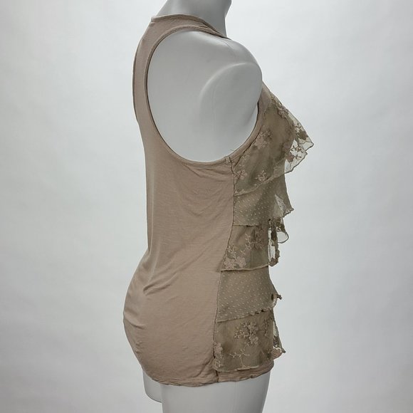 Eyeshadow Floral Lace Ruffled Racer‎ Back Tank Top - Picture 4 of 8